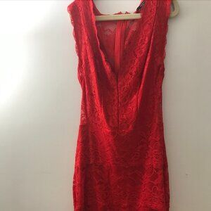 Guess xs red lace dress